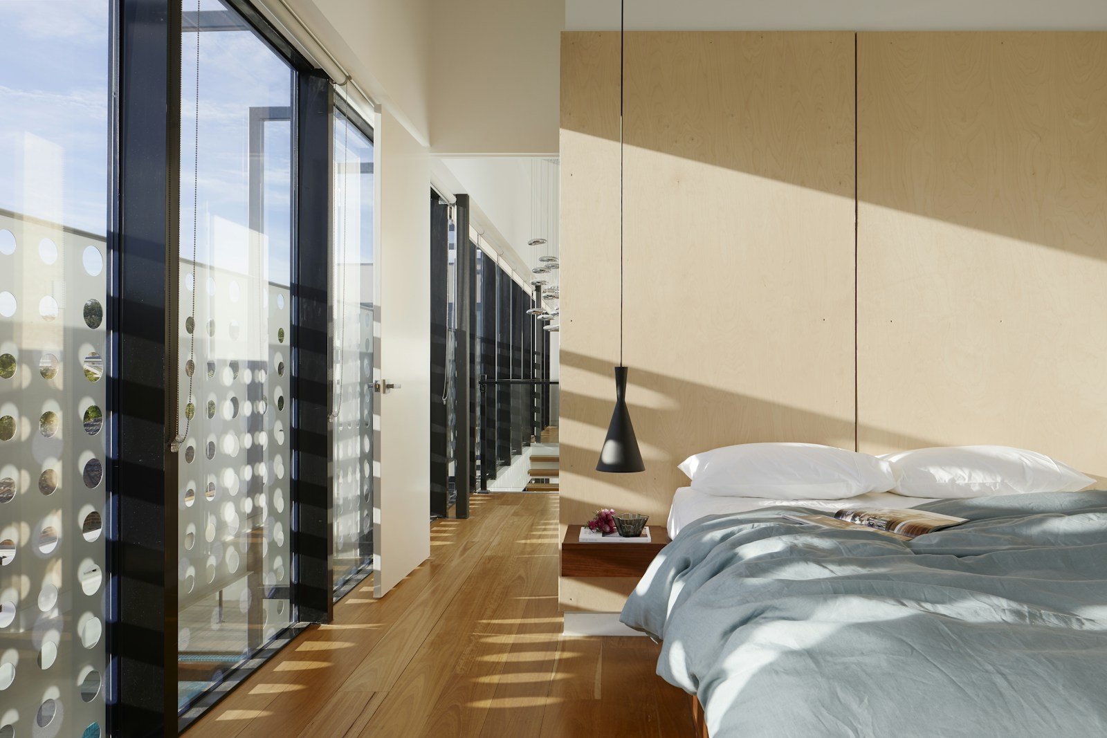 Bright home windows overlooking a leafy garden